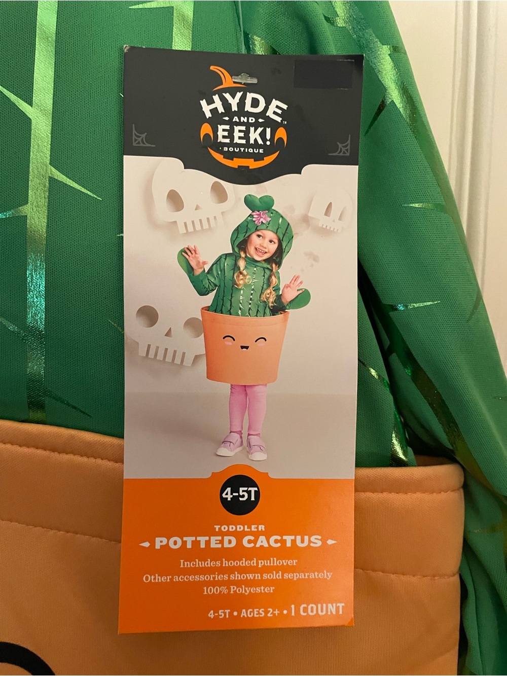 Toddler Potted Cactus Costume - Green Halloween Costume 4t/5t NWT